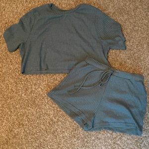 Blue/green pajama set, XS